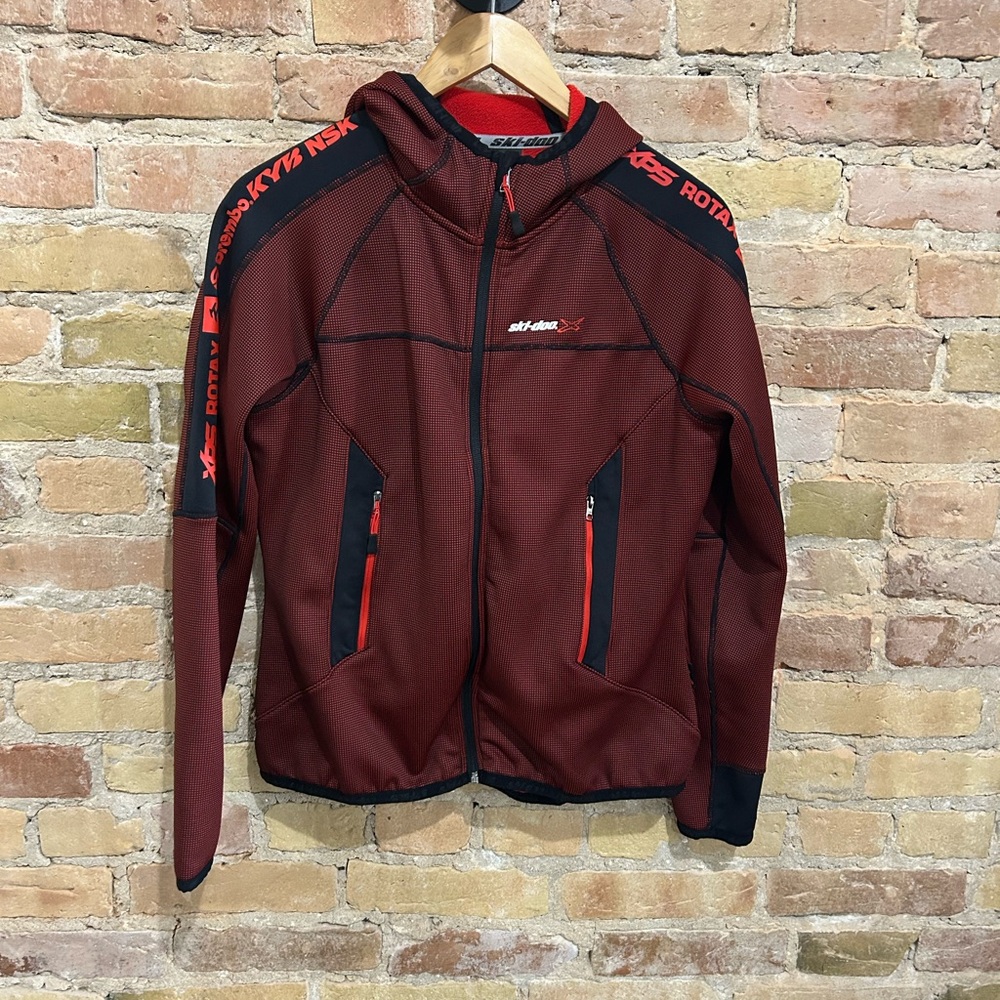 Men's Skidoo Red and Black Lightweight Zip Jacket Sweater